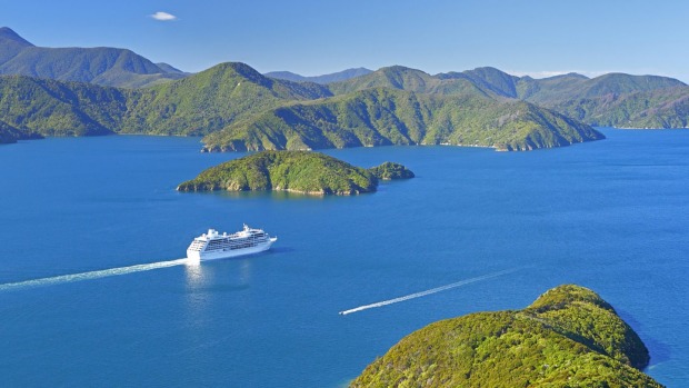 A cruise ship in Queen Charlotte Sound.