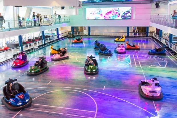 Bumper cars at SeaPlex on board Anthem of the Seas.