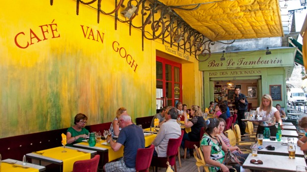The terrace of what is now the Cafe Van Gogh.