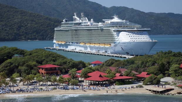 Oasis of the Seas docked at Labadee.