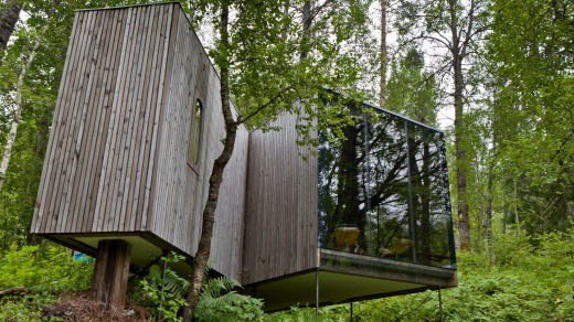 One of the guest houses at The Juvet Landscape Hotel, situated on the River Valdolla in the western fjords of Norway.