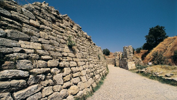 The ancient walls of Troy fortress, Eanakkale, Turkey.