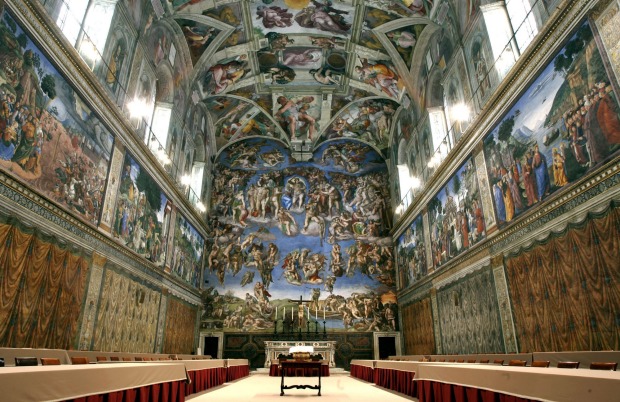The Sistine Chapel at the Vatican.