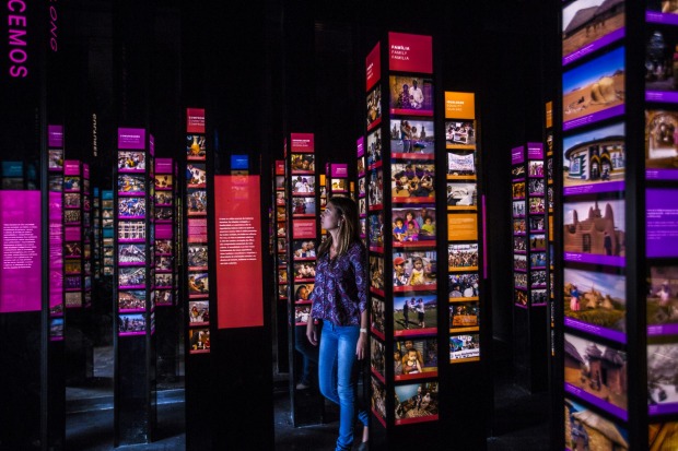 An attendee walks through an exhibit during a preview tour of the Museum of Tomorrow in Rio de Janeiro, Brazil.