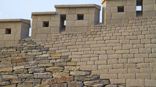 New and old stone on the City Wall.