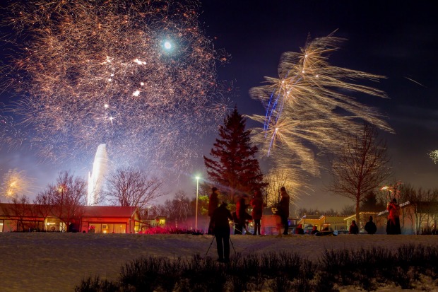 REYKJAVIK: Fireworks on New Year's Eve in Reykjavik, Iceland.