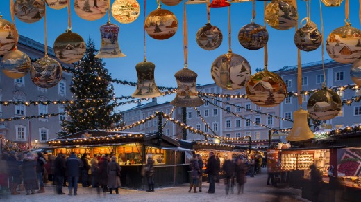 Christmas decorations in Salzburg, Austria.
