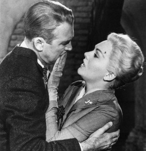 Jimmy Stewart and Kim Novak in Vertigo.