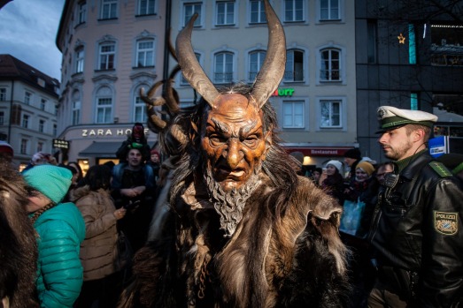 KRAMPUS, GERMANY: For most, a few stern words are enough to keep their children in check should they get a little ...