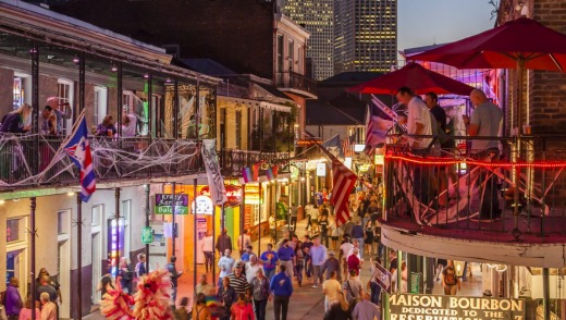 New Orleans' Bourbon Street in the French Quarter.