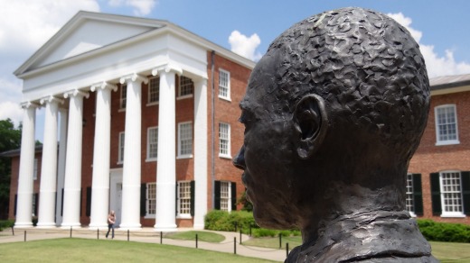 Monument to James Meredith, the first African-American student to enrol at the University of Mississippi in 1962.