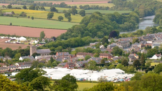 Hay-on-Wye with its festival tents.