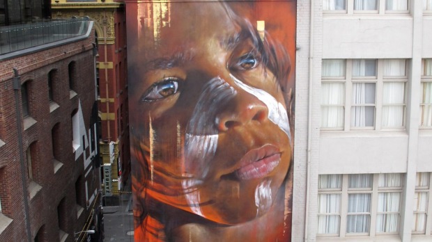 Adnate's Hosier Lane portrait is 23 metres high.