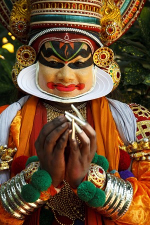 The dancers train to use their facial muscles in nine expressions known as the Nine Tastes or Navarasas.