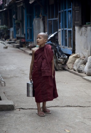 A young monk in Mawlamyine.