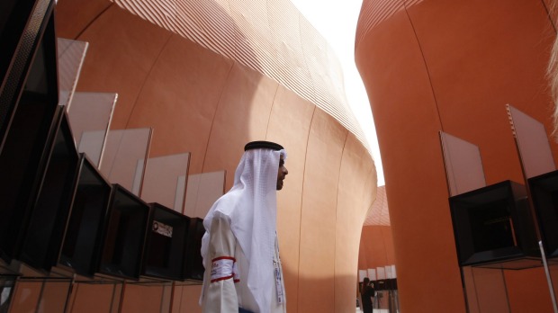 The United Arab Emirates pavilion at the Expo 2015 in Rho, near Milan, Italy.