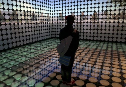 A person visits the Spain pavilion at Expo 2015 in Milan, May 6, 2015. Italy opened the Milan Expo on May 1, torn ...