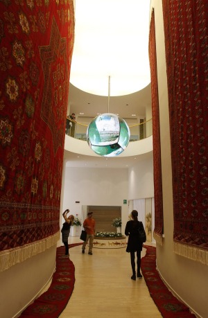 The Turkmenistan pavilion at the Expo 2015 in Rho, near Milan, Italy.