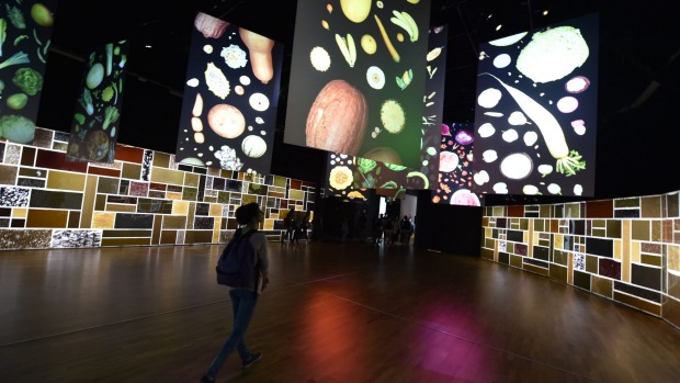 People visit the pavilion Zero of the United Nations (UN) at the Universal Exposition Milano 2015, EXPO2015 in Milan.