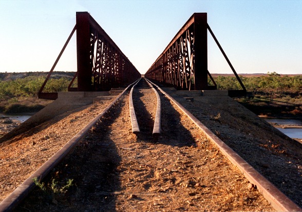 The old Ghan rail bridge.