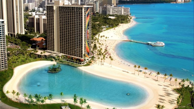 Lagoon at Hilton Hawaiian Village.