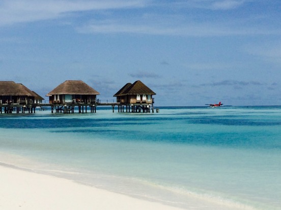 Over-water bungalows at Club Med Kani, Maldives.