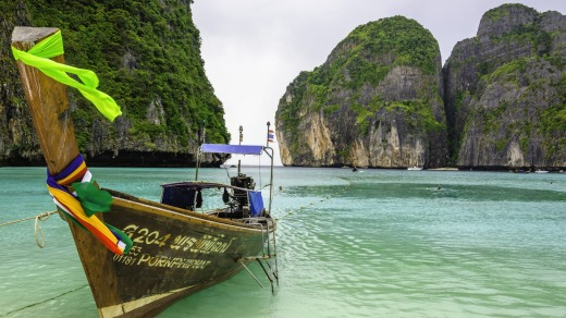 Long tail boat in Phi Phi islands, Thailand.