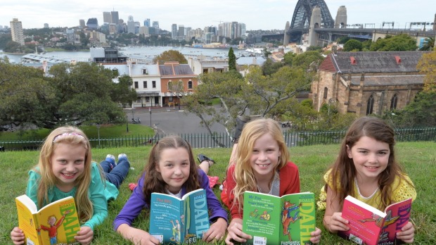 <i>Matilda the Musical</i> stars Georgia, Bela, Sasha and Molly at Sydney's Observatory Hill.