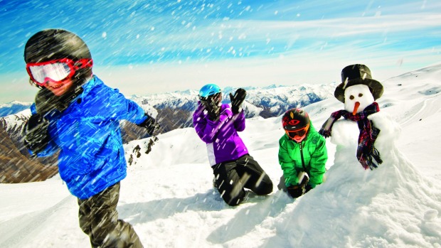 Family fun in the snow at Cardrona.