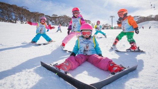 Kids learn to ski at Thredboland.