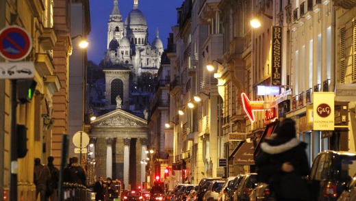 The Notre-Dame-de-Lorette church and the Basilica of the Sacre Coeur in Paris.