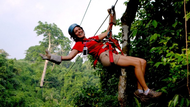 Ziplining above the Summit Gardens and Cafe in Vanuatu