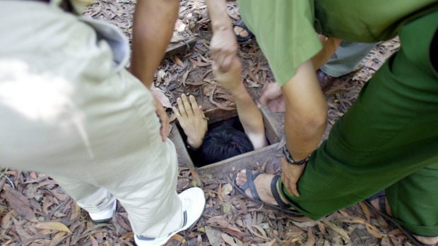 Erstwhile home: The Cu Chi tunnels are where Viet Cong and villagers lived underground for up to a year during the war.