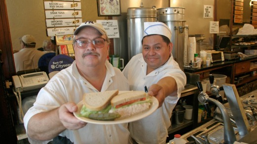 Nostalgic eating: Eisenberg's Sandwich Shop in New York City.