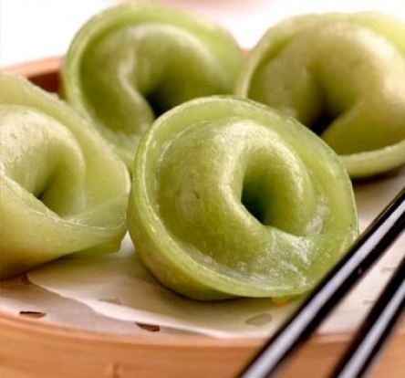 Spinach dumplings served at Yank Sing restaurant in San Francisco.