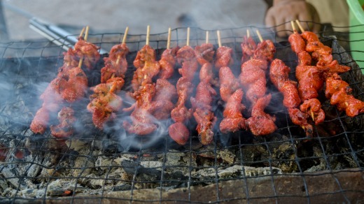 The aromas of grilling wafted into the tour bus.