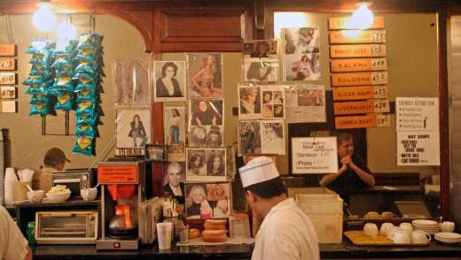 Interior of Eisenberg's Sandwich shop in New York City.