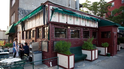 Diner restaurant on corner of Berry Street and Broadway. Williamsburg, Brooklyn.
