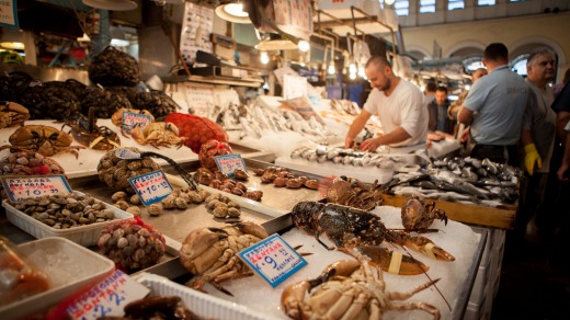 Seafood is an Athenian specialty.