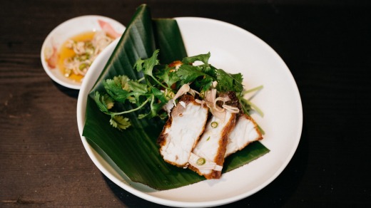 A dish of sun-dried kingfish, chillies and fish sauce at Long Chim restaurant.