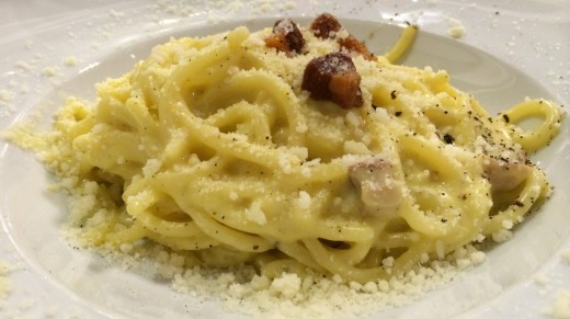 There's no cream in truly Roman carbonara.