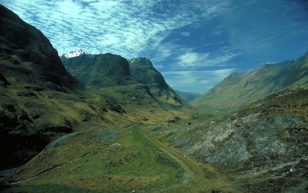 Scotland comes in three shades: luminous green of its rolling hills and wild snow-capped mountains, grey for its ...