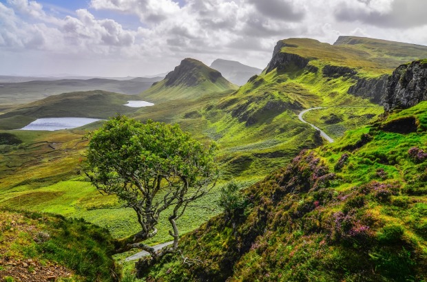 The Quiraing mountains in Isle of Skye, in the Scottish highlands.