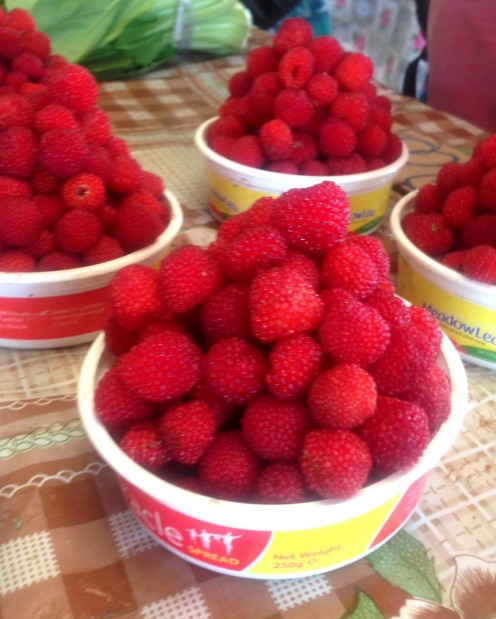 Wild raspberries at Port Vila Market.