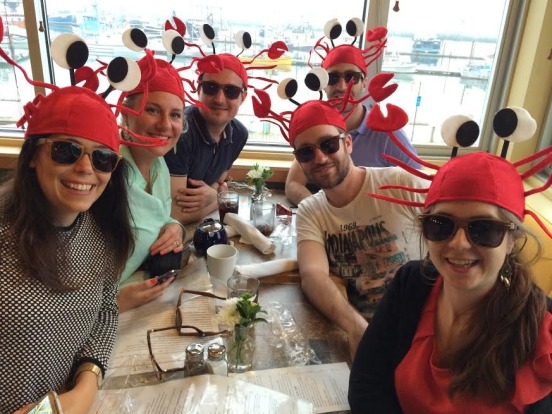 Dinner at Local Ocean Seafood, Newport: Hat not compulsory.