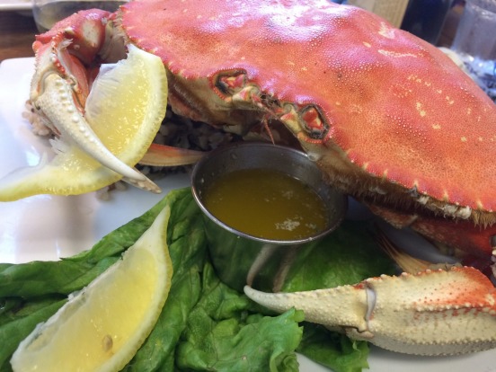 Crab dinner at Local Ocean Seafood, Newport.