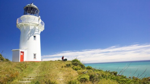East Cape Lighthouse, on New Zealand's North Island east coast.