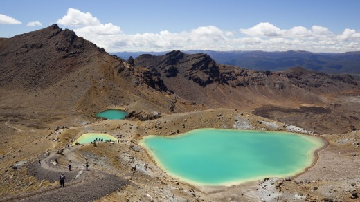 Emerald Lakes on the Tongariro Alpine Crossing, Tongariro National Park.