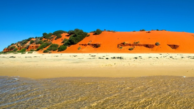 Red dunes and white beaches at Cape Peron.
