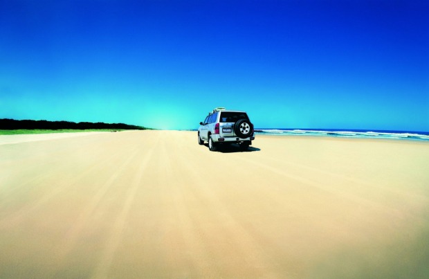 On the Great Beach Drive it's the tide, not traffic tail-backs you have to worry about.